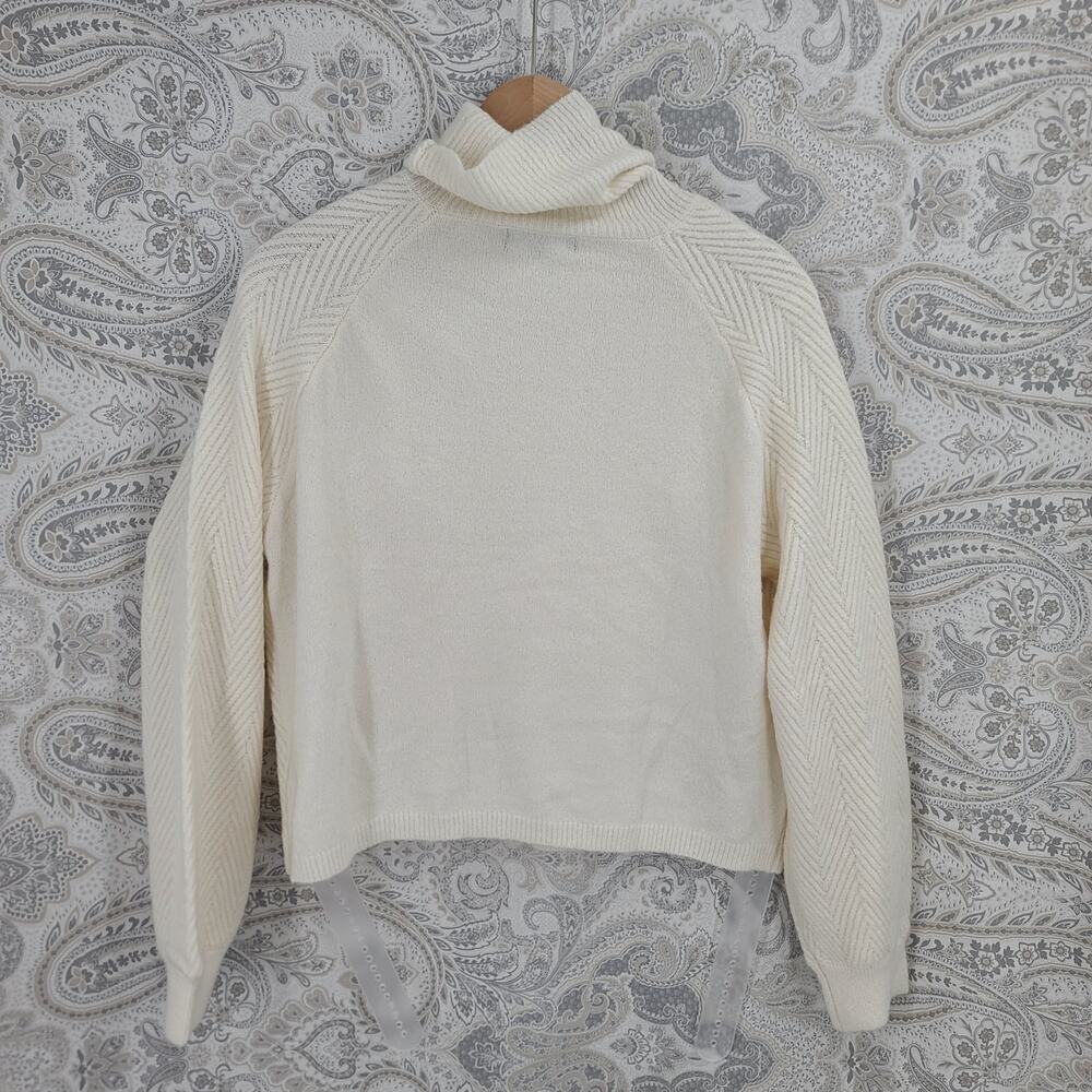 Love Ellie Stitch Fix Chevron pattern Cream color sweater Sz XL Cozycore Office